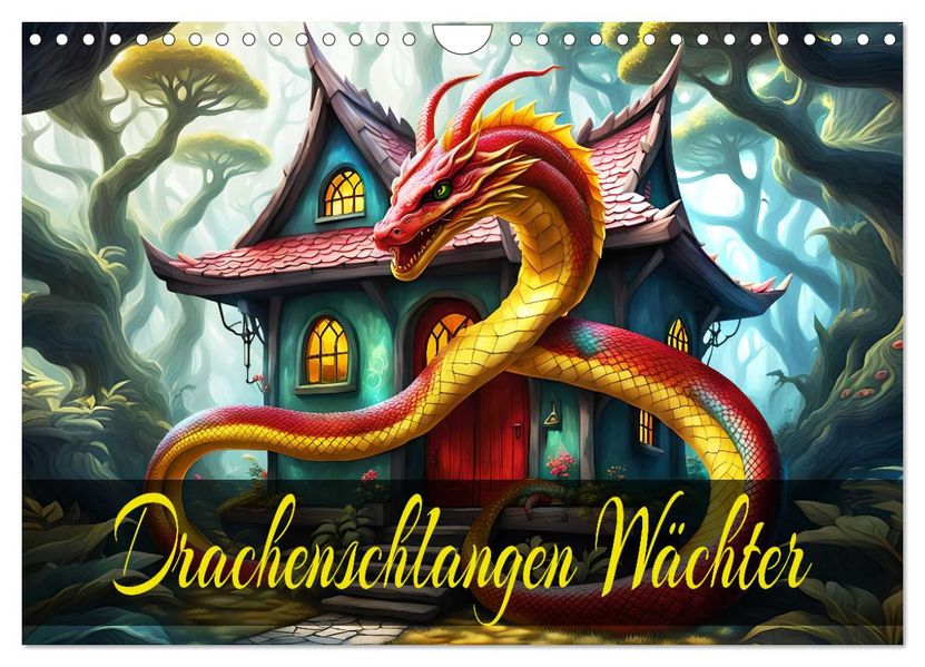 Drachenschlangen Wächter (Wandkalender 2027 DIN A4 quer) CALVENDO Monatskalender