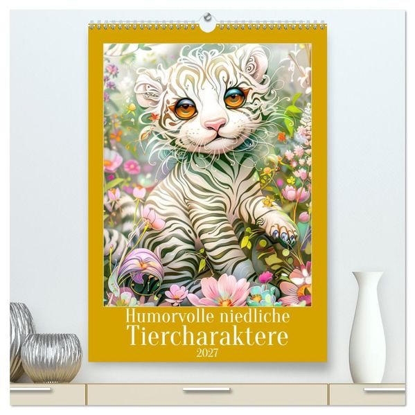 Humorvolle niedliche Tiercharaktere (hochwertiger Premium Wandkalender 2027 DIN A2 hoch) Kunstdruck in Hochglanz