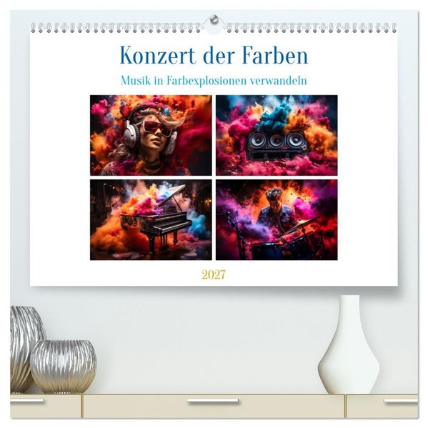 Konzert der Farben (hochwertiger Premium Wandkalender 2027 DIN A2 quer) Kunstdruck in Hochglanz