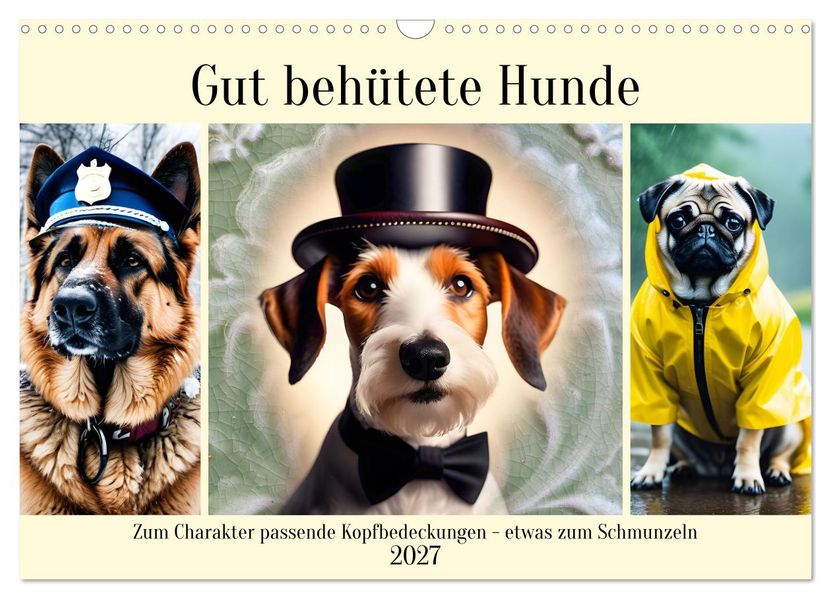 Gut behütete Hunde (Wandkalender 2027 DIN A3 quer) CALVENDO Monatskalender