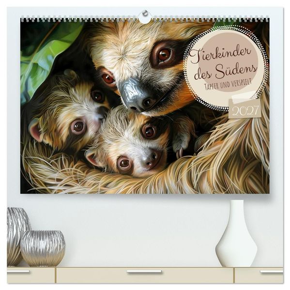Tierkinder des Südens (hochwertiger Premium Wandkalender 2027 DIN A2 quer) Kunstdruck in Hochglanz