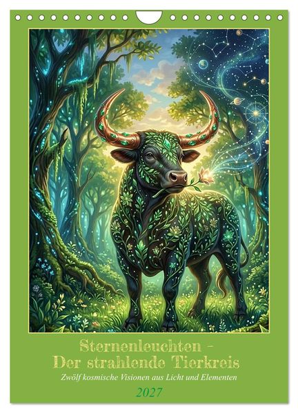 Sternenleuchten - Der strahlende Tierkreis (Wandkalender 2027 DIN A4 hoch) CALVENDO Monatskalender