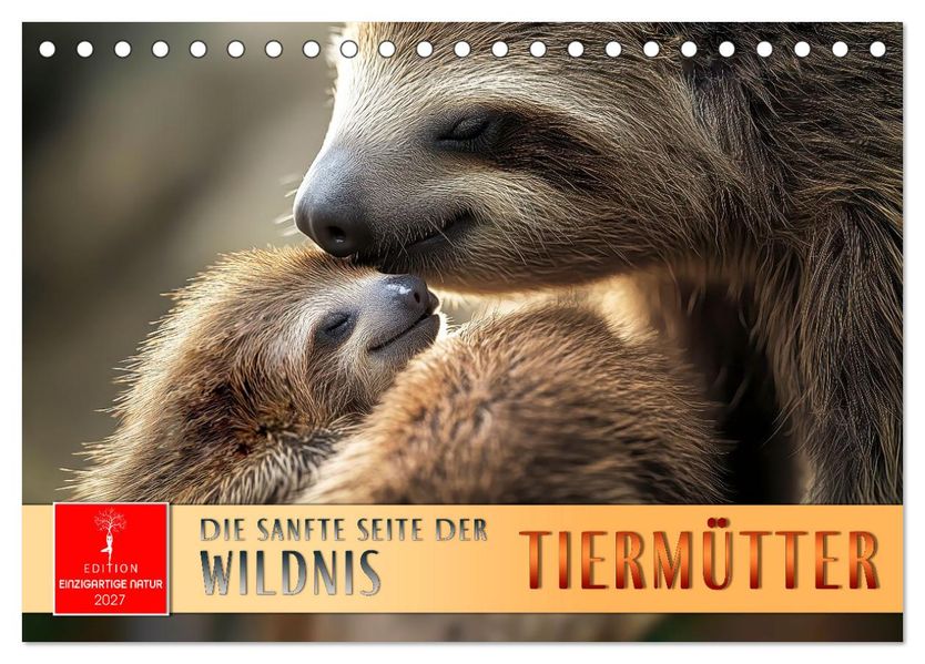 Tiermütter - die sanfte Seite der Wildnis (Tischkalender 2027 DIN A5 quer) CALVENDO Monatskalender