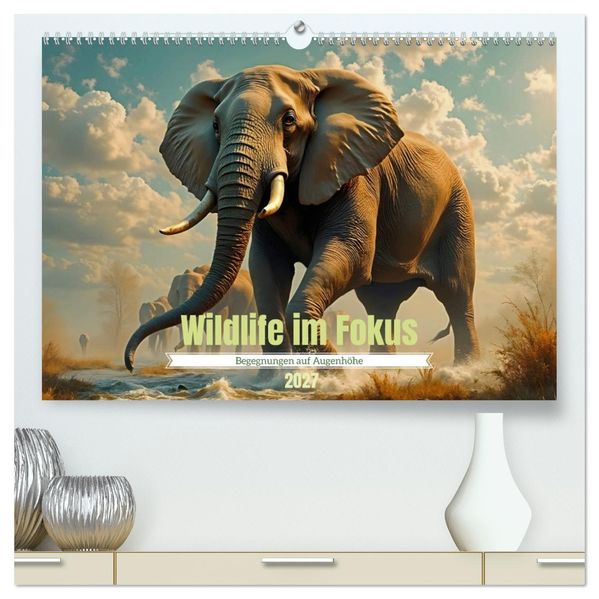 Wildlife im Fokus - Begegnungen auf Augenhöhe (hochwertiger Premium Wandkalender 2027 DIN A2 quer) Kunstdruck in Hochglanz