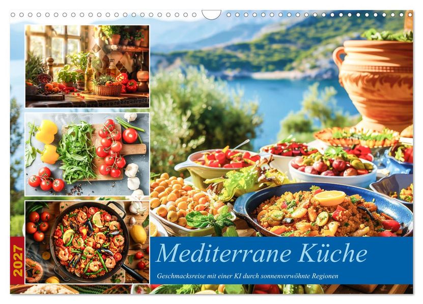 Mediterrane Küche (Wandkalender 2027 DIN A3 quer) CALVENDO Monatskalender