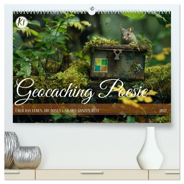 Geocaching Poesie (hochwertiger Premium Wandkalender 2027 DIN A2 quer) Kunstdruck in Hochglanz