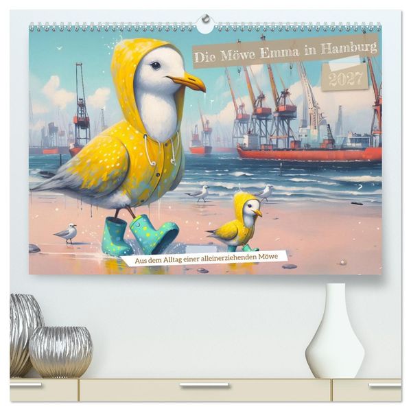 Die Möwe Emma in Hamburg (hochwertiger Premium Wandkalender 2027 DIN A2 quer) Kunstdruck in Hochglanz