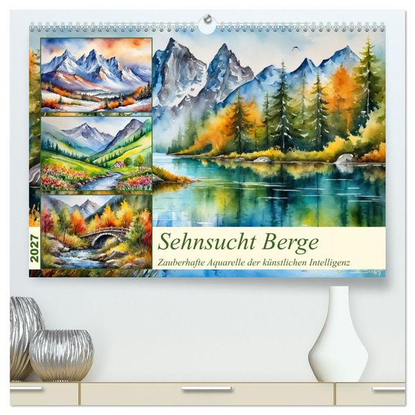 Sehnsucht Berge (hochwertiger Premium Wandkalender 2027 DIN A2 quer) Kunstdruck in Hochglanz