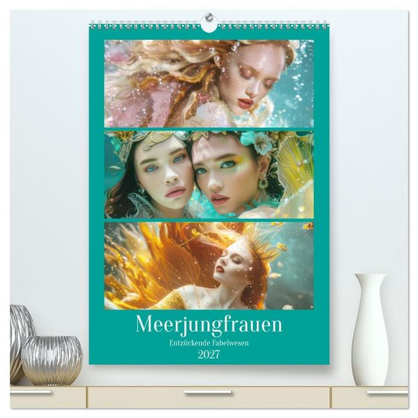 Meerjungfrauen - Entzückende Fabelwesen (hochwertiger Premium Wandkalender 2027 DIN A2 hoch) Kunstdruck in Hochglanz