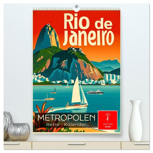 Metropolen Retro-Kalender (hochwertiger Premium Wandkalender 2027 DIN A2 hoch) Kunstdruck in Hochglanz