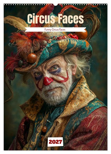 Circus Faces (Wall Calendar 2027 DIN A2 portrait) CALVENDO 12 Month Wall Calendar