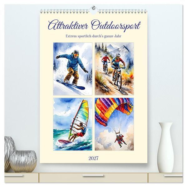 Attraktiver Outdoorsport (hochwertiger Premium Wandkalender 2027 DIN A2 hoch) Kunstdruck in Hochglanz