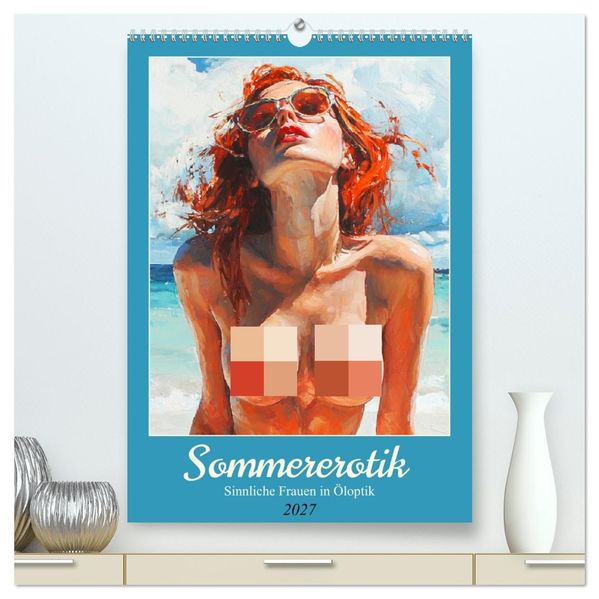 Sommererotik. Sinnliche Frauen in Öloptik (hochwertiger Premium Wandkalender 2027 DIN A2 hoch) Kunstdruck in Hochglanz