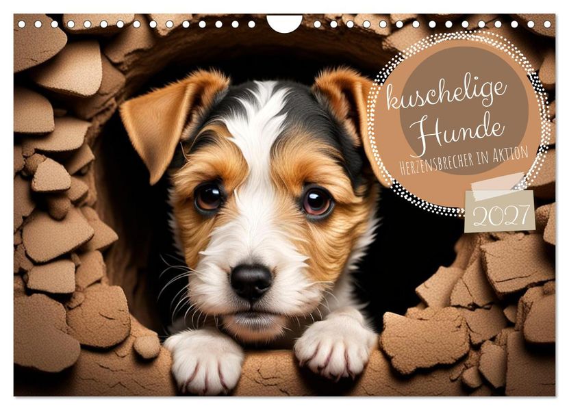 Kuschelige Hunde - kleine Herzensbrecher in Aktion (Wandkalender 2027 DIN A4 quer) CALVENDO Monatskalender