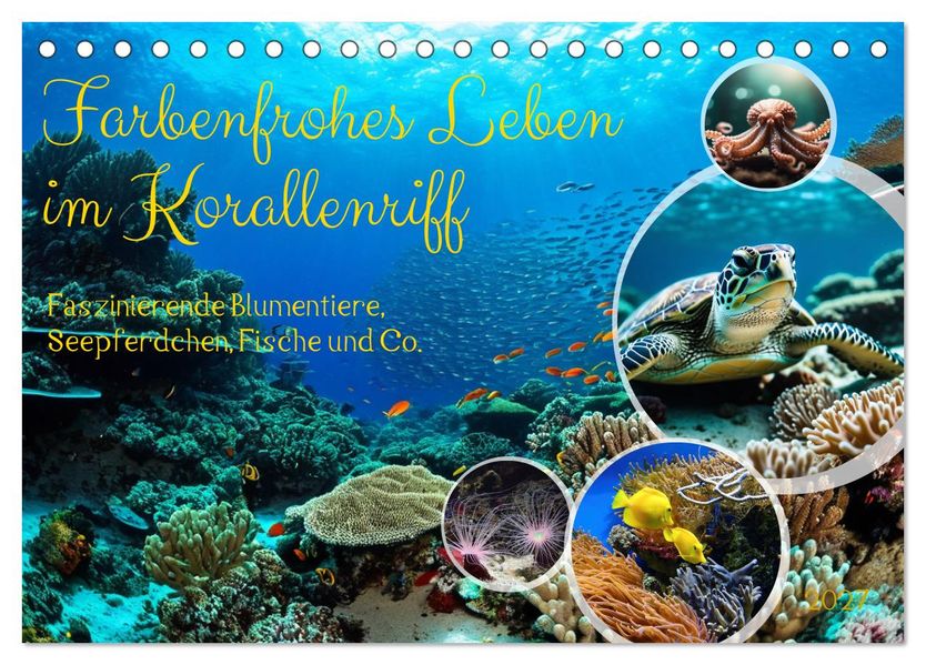 Farbenfrohes Leben im Korallenriff (Tischkalender 2027 DIN A5 quer) CALVENDO Monatskalender