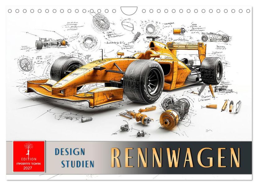 Rennwagen - Design Studien (Wandkalender 2027 DIN A4 quer) CALVENDO Monatskalender