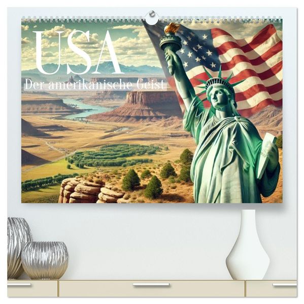 USA - Der amerikanische Geist (hochwertiger Premium Wandkalender 2027 DIN A2 quer) Kunstdruck in Hochglanz