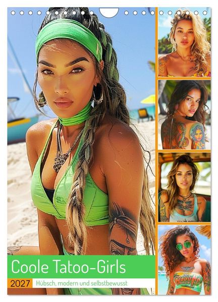 Coole Tatoo-Girls. Hübsch modern und selbstbewusst (Wandkalender 2027 DIN A4 hoch) CALVENDO Monatskalender