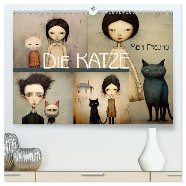 Die Katze - mein Freund (hochwertiger Premium Wandkalender 2027 DIN A2 quer) Kunstdruck in Hochglanz