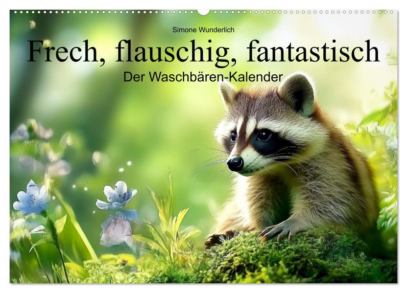 Frech flauschig fantastisch - Der Waschbären-Kalender (Wandkalender 2027 DIN A2 quer) CALVENDO Monatskalender