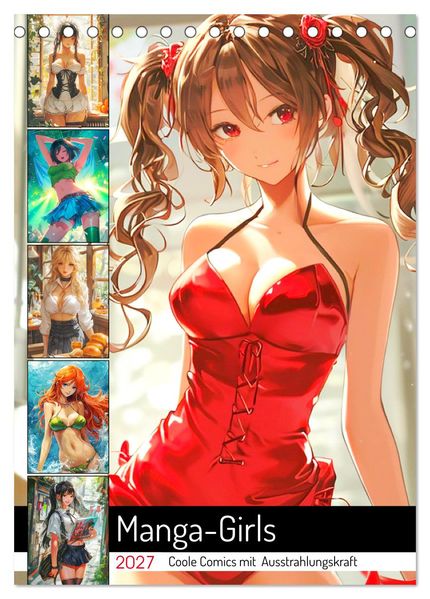 Manga-Girls. Coole Comics mit Ausstrahlungskraft (Tischkalender 2027 DIN A5 hoch) CALVENDO Monatskalender