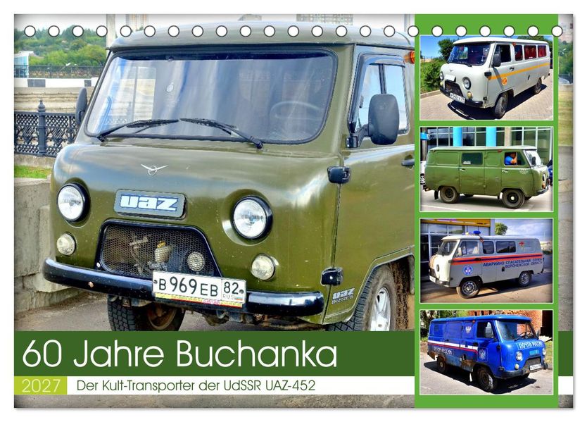 60 Jahre Buchanka - Der Kult-Transporter der UdSSR UAZ-452 (Tischkalender 2027 DIN A5 quer) CALVENDO Monatskalender