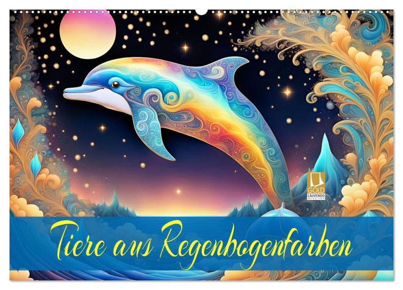 Tiere aus Regenbogenfarben (Wandkalender 2027 DIN A2 quer) CALVENDO Monatskalender