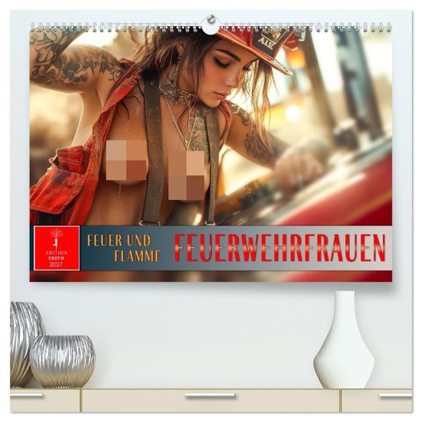 Feuerwehrfrauen - Feuer und Flamme (hochwertiger Premium Wandkalender 2027 DIN A2 quer) Kunstdruck in Hochglanz