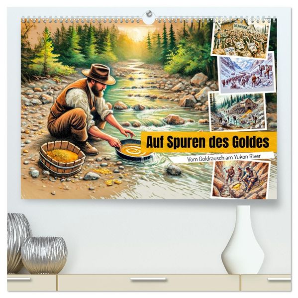 Auf den Spuren des Goldes - Vom Goldrausch am Yukon River (hochwertiger Premium Wandkalender 2027 DIN A2 quer) Kunstdruck in Hochglanz