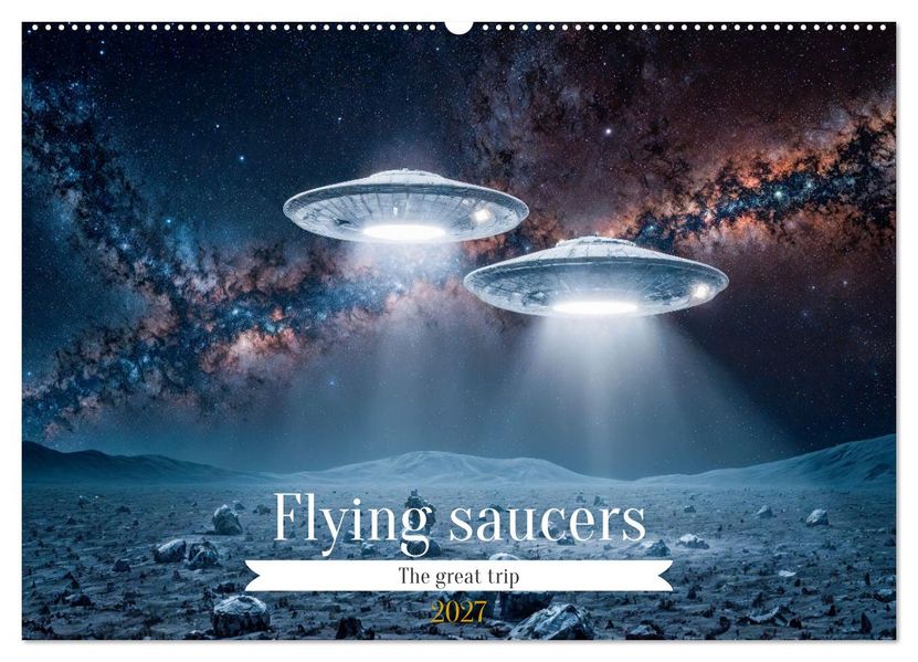Flying saucers - The great journey (Wall Calendar 2027 DIN A2 landscape) CALVENDO 12 Month Wall Calendar