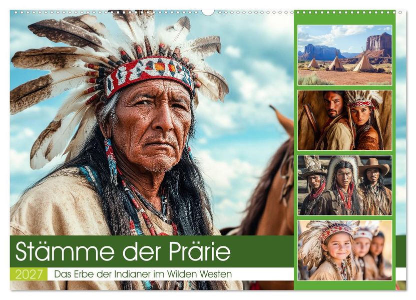 Stämme der Prärie (Wandkalender 2027 DIN A2 quer) CALVENDO Monatskalender