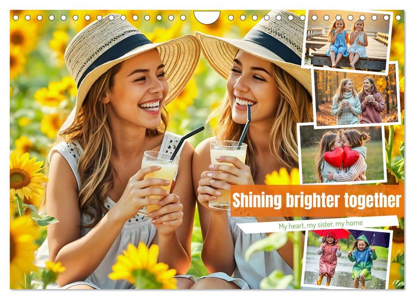 Shining brighter together - My heart my sister my home (Wall Calendar 2027 DIN A4 landscape) CALVENDO 12 Month Wall Calendar