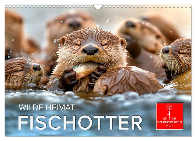 Wilde Heimat - Fischotter (Wandkalender 2027 DIN A3 quer) CALVENDO Monatskalender