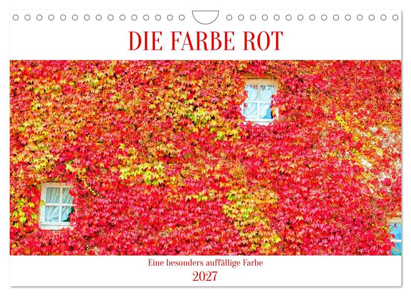 DIE FARBE ROT (Wandkalender 2027 DIN A4 quer) CALVENDO Monatskalender