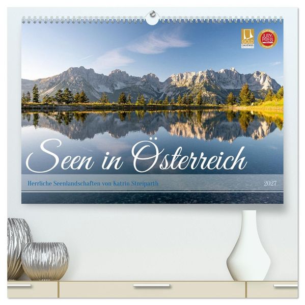 Seen in Österreich (hochwertiger Premium Wandkalender 2027 DIN A2 quer) Kunstdruck in Hochglanz