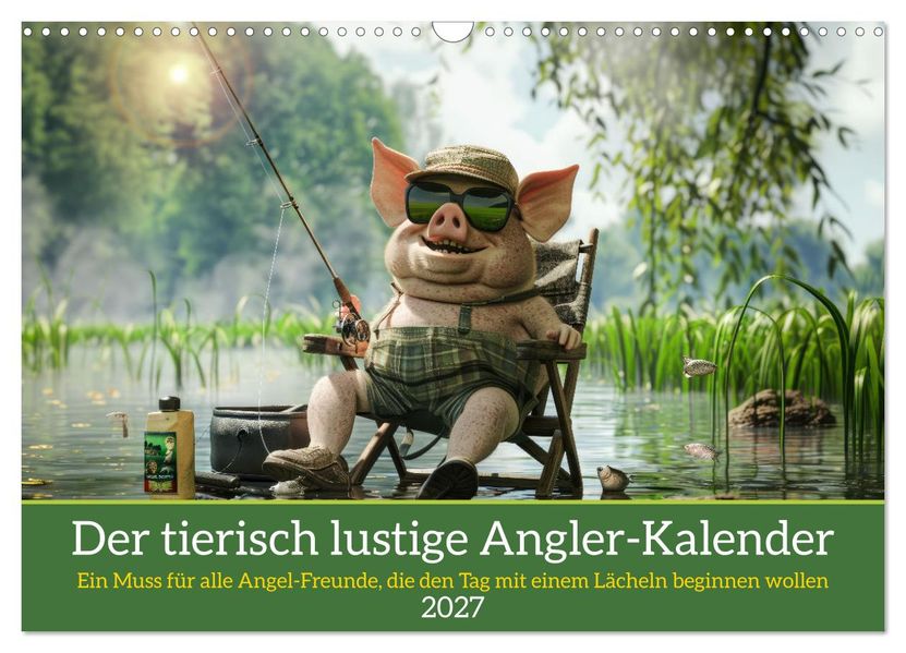 Der tierisch lustige Angler-Kalender (Wandkalender 2027 DIN A3 quer) CALVENDO Monatskalender