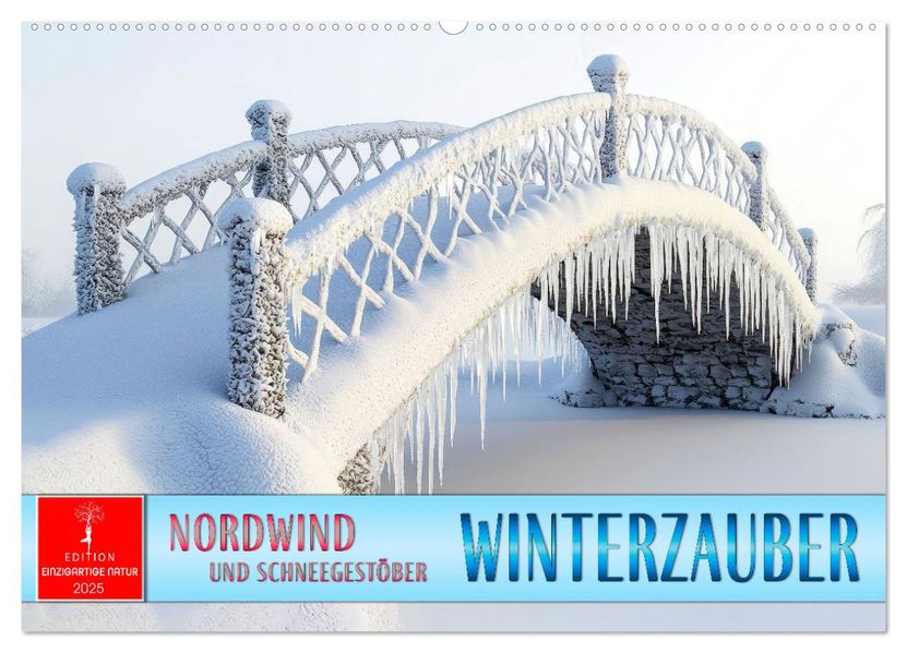 Winterzauber - Nordwind und Schneegestöber (Wandkalender 2027 DIN A2 quer) CALVENDO Monatskalender