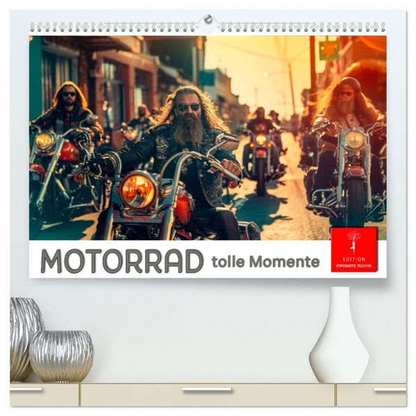 Motorrad tolle Momente (hochwertiger Premium Wandkalender 2027 DIN A2 quer) Kunstdruck in Hochglanz