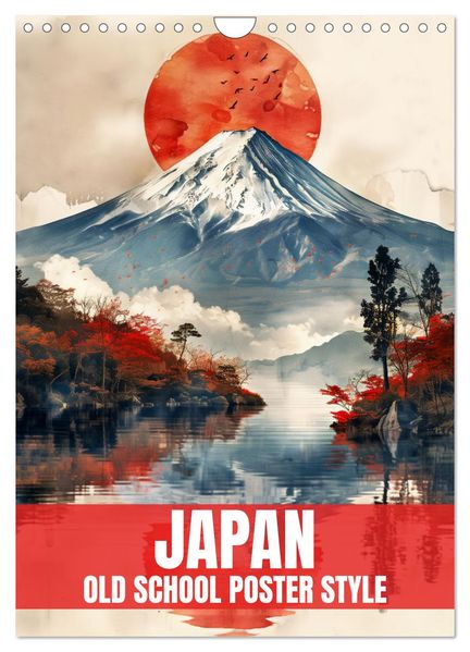 Japan - Old School Poster Style (Wandkalender 2027 DIN A4 hoch) CALVENDO Monatskalender