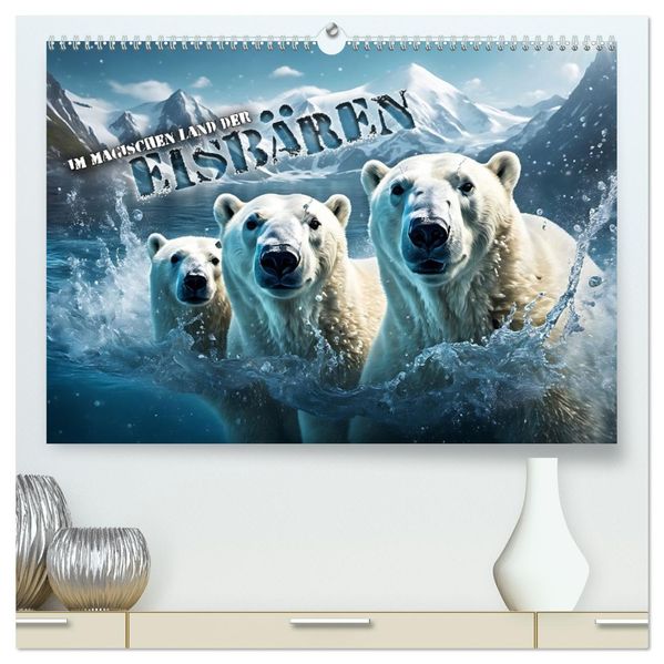 Im magischen Land der Eisbären (hochwertiger Premium Wandkalender 2027 DIN A2 quer) Kunstdruck in Hochglanz