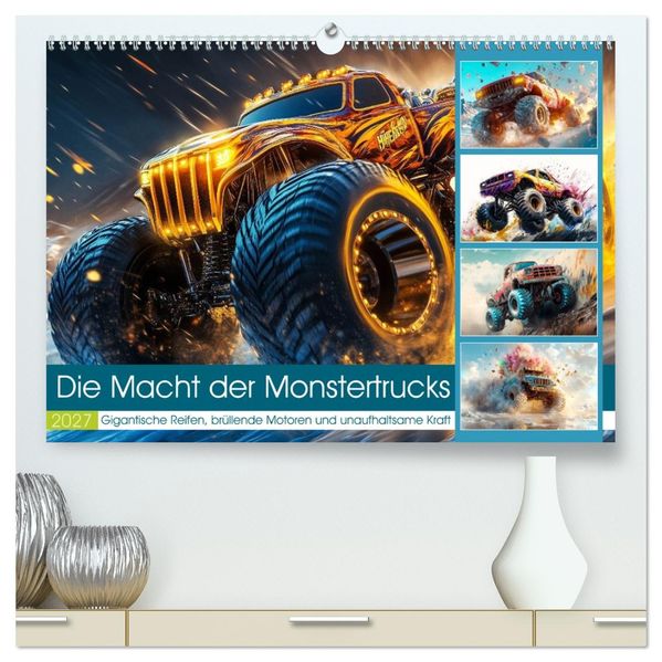 Die Macht der Monstertrucks (hochwertiger Premium Wandkalender 2027 DIN A2 quer) Kunstdruck in Hochglanz