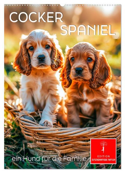 Cocker Spaniel - ein Hund für die Familie (Wandkalender 2027 DIN A2 hoch) CALVENDO Monatskalender