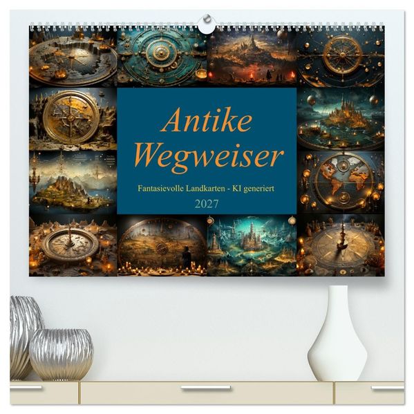 Antike Wegweiser (hochwertiger Premium Wandkalender 2027 DIN A2 quer) Kunstdruck in Hochglanz