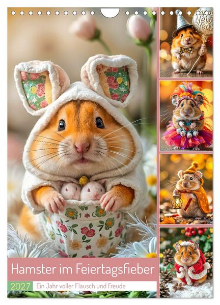 Hamster im Feiertagsfieber - Ein Jahr voller Flausch und Freude (Wandkalender 2027 DIN A4 hoch) CALVENDO Monatskalender
