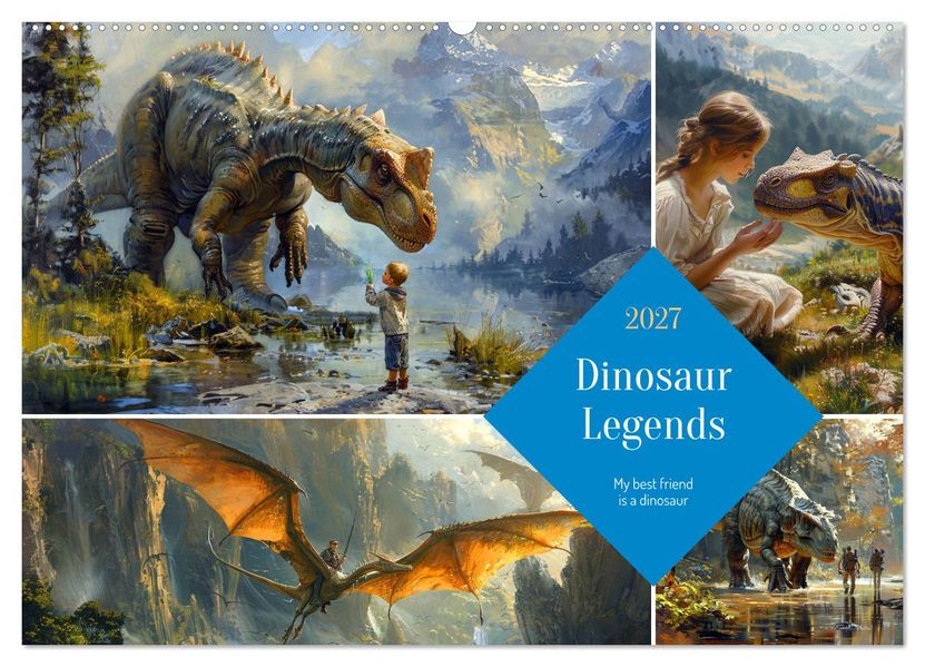 Dinosaur Legends (Wall Calendar 2027 DIN A2 landscape) CALVENDO 12 Month Wall Calendar