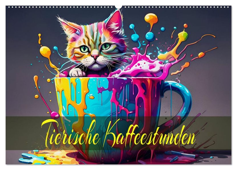 Tierische Kaffeestunden (Wandkalender 2027 DIN A2 quer) CALVENDO Monatskalender