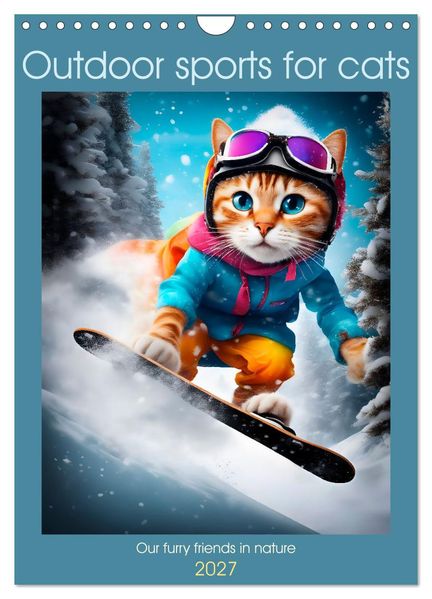 Outdoor sports for cats (Wall Calendar 2027 DIN A4 portrait) CALVENDO 12 Month Wall Calendar