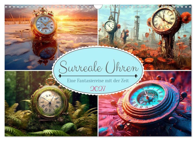 Surreale Uhren (Wandkalender 2027 DIN A3 quer) CALVENDO Monatskalender