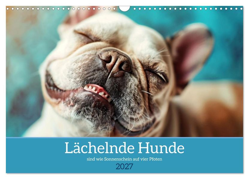 Lächelnde Hunde sind wie Sonnenschein auf vier Pfoten (Wandkalender 2027 DIN A3 quer) CALVENDO Monatskalender