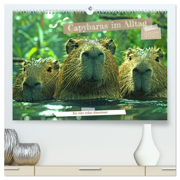 Capybaras im Alltag - Ein Jahr voller Abenteuer (hochwertiger Premium Wandkalender 2027 DIN A2 quer) Kunstdruck in Hochglanz